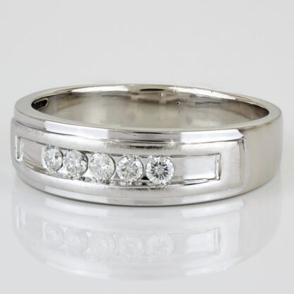 10KWG Diamond Men's Wedding Band Ring by MG Worldwide - Image 2