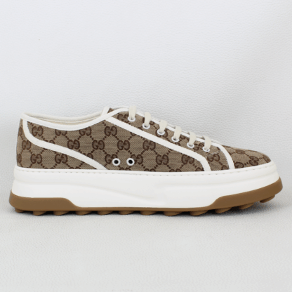 Gucci GG Monogram 1977 Tennis Platform Sneaker Beige & Ebony - Size 12.5EU/ 13US - Image 3