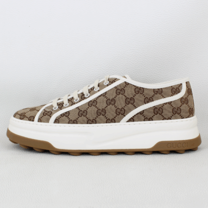 Gucci GG Monogram 1977 Tennis Platform Sneaker Beige & Ebony - Size 12.5EU/ 13US - Image 4