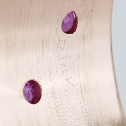 Vintage 14k Rose Gold Genuine Ruby Celestial Starry Wide Band - Image 3