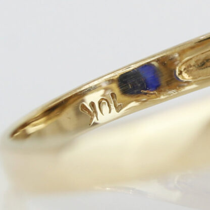 10K Gold Lab-Created Sapphire Tanzanite Cocktail Ring Vintage Estate Unique Gift - Image 5