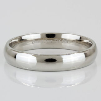10K White Gold Men's Comfort Wedding Band Ring Circle O Love by Tropical Jewelry