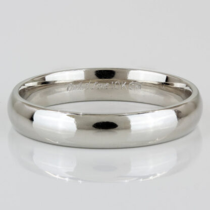 10K White Gold Men's Comfort Wedding Band Ring Circle O Love by Tropical Jewelry