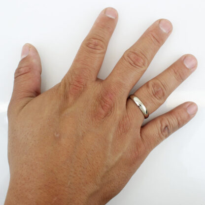 10K White Gold Men's Comfort Wedding Band Ring Circle O Love by Tropical Jewelry - Image 3