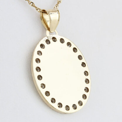 14K Tricolor Virgin Mary Pendant CZ Flowers Mexico Gold Jewelry Religious Gift - Image 3