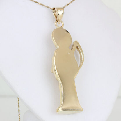 14K Solid Gold Santa Muerte Pendant Scales Sickle Protection Folk Saint Charm - Image 3