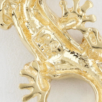 Solid 14k Yellow Gold Gecko Pendant - Lizard Charm Symbol of Luck & Renewal Gift - Image 4