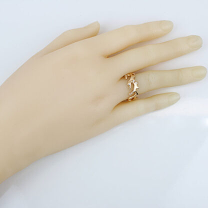Jacqueline Stone 18K Designer Gold Eternity Band Ring Organic Ocean Inspired - Image 4