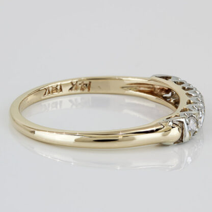 Circa 1950 14K 18K Two Tone Diamond Wedding Band Vintage Mid Century Retro Ring - Image 3