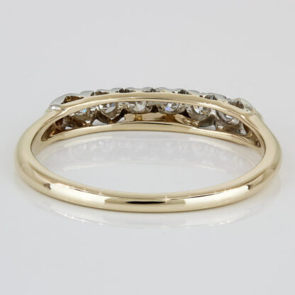Circa 1950 14K 18K Two Tone Diamond Wedding Band Vintage Mid Century Retro Ring - Image 4