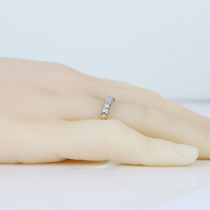 Circa 1950 14K 18K Two Tone Diamond Wedding Band Vintage Mid Century Retro Ring - Image 6