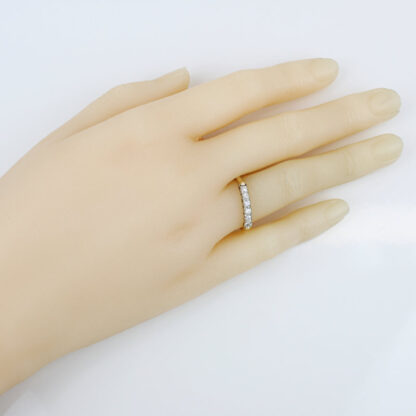 Circa 1950 14K 18K Two Tone Diamond Wedding Band Vintage Mid Century Retro Ring - Image 7
