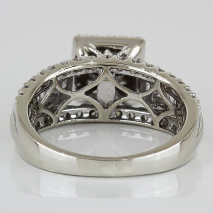 10K White Gold Diamond Anniversary Cocktail Ring Gift Statement Vintage Elegant - Image 4