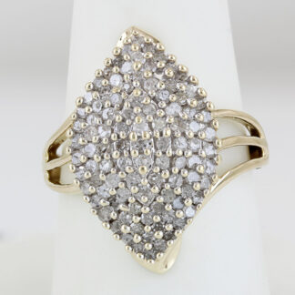 10KYG Diamond Cluster Cocktail Anniversary Ring Rennaissance Jewelry