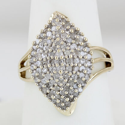 10KYG Diamond Cluster Cocktail Anniversary Ring Rennaissance Jewelry