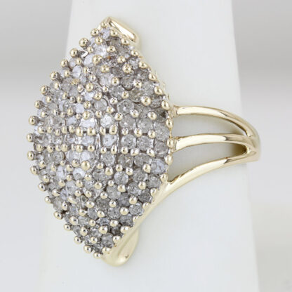 10KYG Diamond Cluster Cocktail Anniversary Ring Rennaissance Jewelry - Image 2