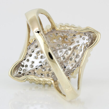 10KYG Diamond Cluster Cocktail Anniversary Ring Rennaissance Jewelry - Image 4