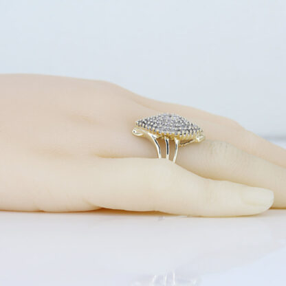 10KYG Diamond Cluster Cocktail Anniversary Ring Rennaissance Jewelry - Image 6