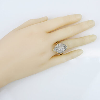 10KYG Diamond Cluster Cocktail Anniversary Ring Rennaissance Jewelry - Image 7