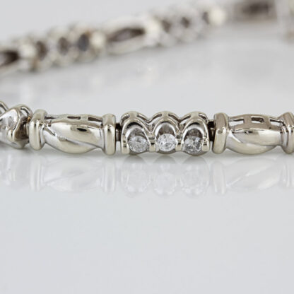 14K White Gold Diamond Tennis Bracelet 7" Classic Wedding Anniversary Jewelry - Image 2