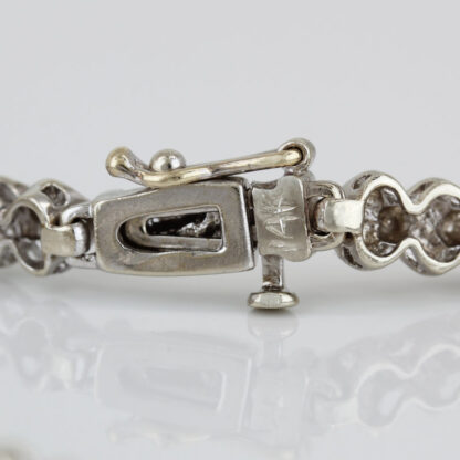 14K White Gold Diamond Tennis Bracelet 7" Classic Wedding Anniversary Jewelry - Image 3