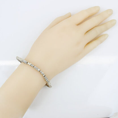 14K White Gold Diamond Tennis Bracelet 7" Classic Wedding Anniversary Jewelry - Image 4