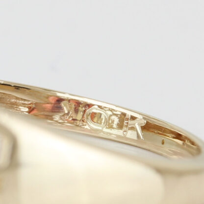 Vintage 10KYG Garnet Filigree Three Stone Anniversary/Cocktail Ring - Image 5