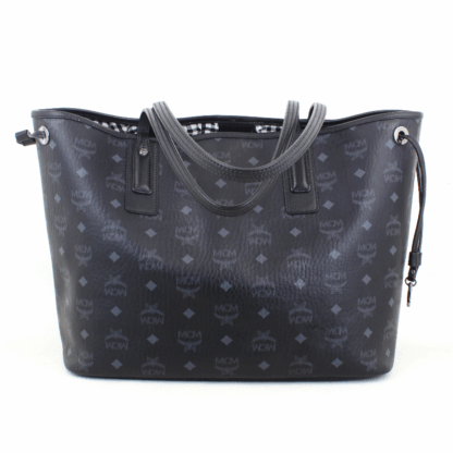 MCM Medium Black Visetos Liz Reversible Shopper Tote w/ Removable Pouch - Image 2