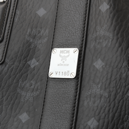 MCM Medium Black Visetos Liz Reversible Shopper Tote w/ Removable Pouch - Image 7
