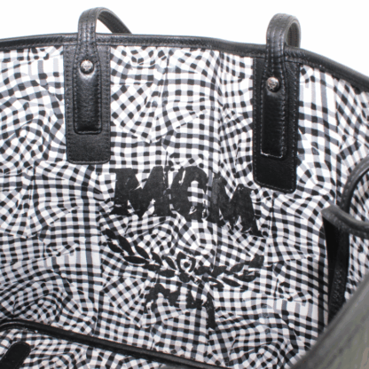 MCM Medium Black Visetos Liz Reversible Shopper Tote w/ Removable Pouch - Image 9