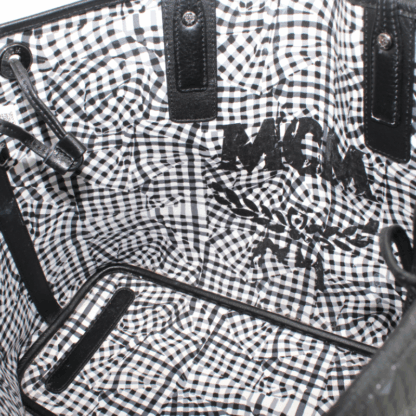 MCM Medium Black Visetos Liz Reversible Shopper Tote w/ Removable Pouch - Image 10