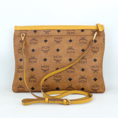 MCM Cognac Visetos Crossbody Pouch w/ Dustbag - Image 2