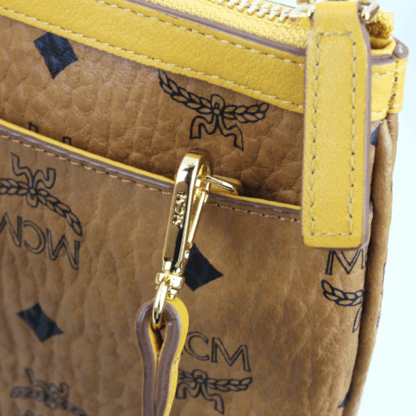 MCM Cognac Visetos Crossbody Pouch w/ Dustbag - Image 10