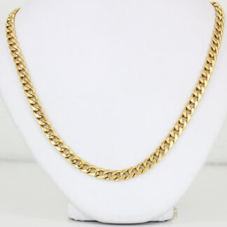 14K Yellow Gold Curb Link Chain Necklace 24.5" 4mm Fine Jewelry Classic Gift