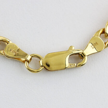 14K Yellow Gold Curb Link Chain Necklace 24.5" 4mm Fine Jewelry Classic Gift - Image 3