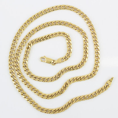 14K Yellow Gold Curb Link Chain Necklace 24.5" 4mm Fine Jewelry Classic Gift - Image 4