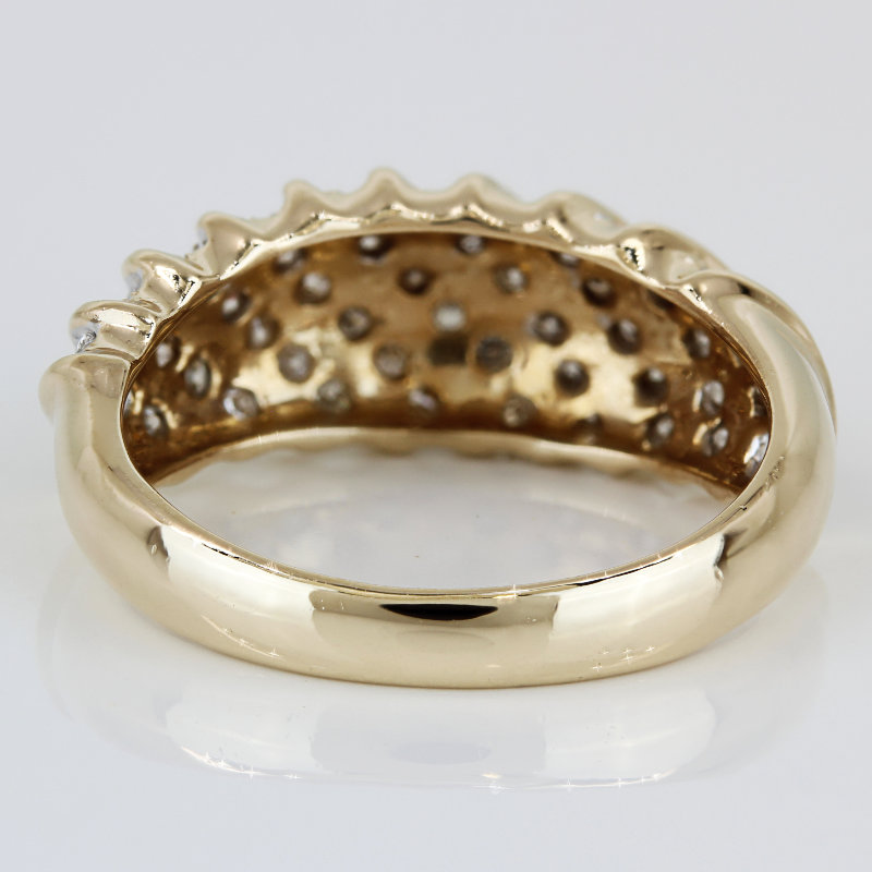 Vintage 14K Gold Diamond Dome Statement Ring Cocktail Anniversary Gift Jewelry - Image 4