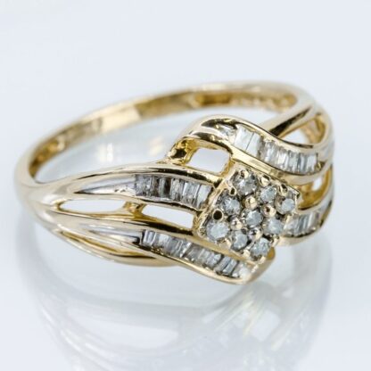 Vintage 14k Yellow Gold Diamond Anniversary / Cocktail Ring by SUN - Image 2