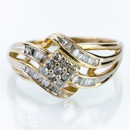 Vintage 14k Yellow Gold Diamond Anniversary / Cocktail Ring by SUN