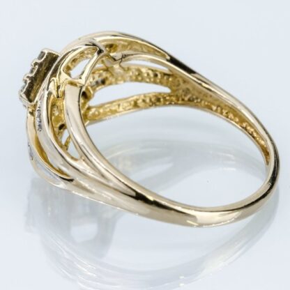 Vintage 14k Yellow Gold Diamond Anniversary / Cocktail Ring by SUN - Image 7