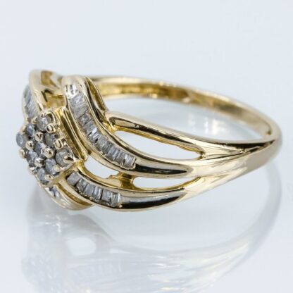 Vintage 14k Yellow Gold Diamond Anniversary / Cocktail Ring by SUN - Image 9