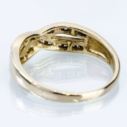 10K Yellow Gold Diamond Crisscross Ring - Image 6
