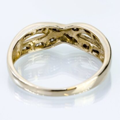 10K Yellow Gold Diamond Crisscross Ring - Image 5
