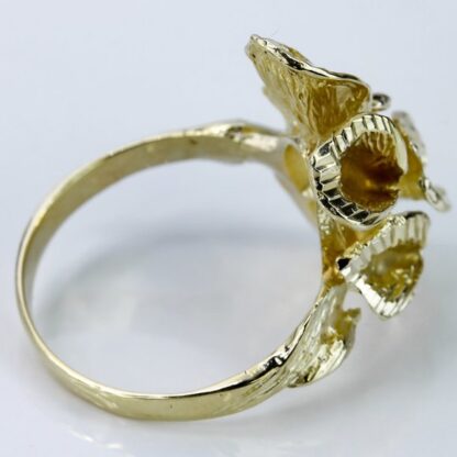 10K Yellow Gold Calla Lillies Ring - Image 5