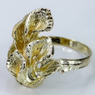 10K Yellow Gold Calla Lillies Ring