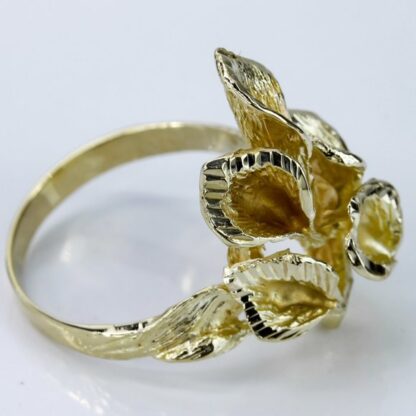 10K Yellow Gold Calla Lillies Ring - Image 4