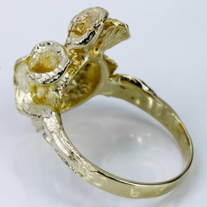 10K Yellow Gold Calla Lillies Ring - Image 7