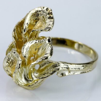 10K Yellow Gold Calla Lillies Ring - Image 6