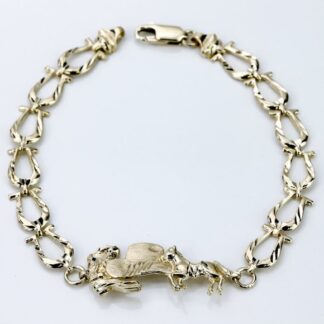 14K Yellow Gold Western Horseshoe Link Bracelet