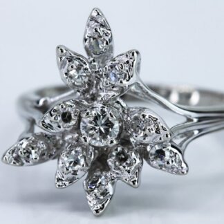 14k White Gold Diamond Cocktail Ring